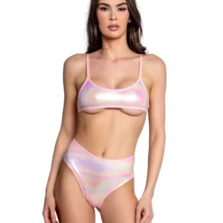 J. Valentine Baby Pink Holo High-Rise Thong 5 J. Valentine Baby Pink Holo High-Rise Thong
