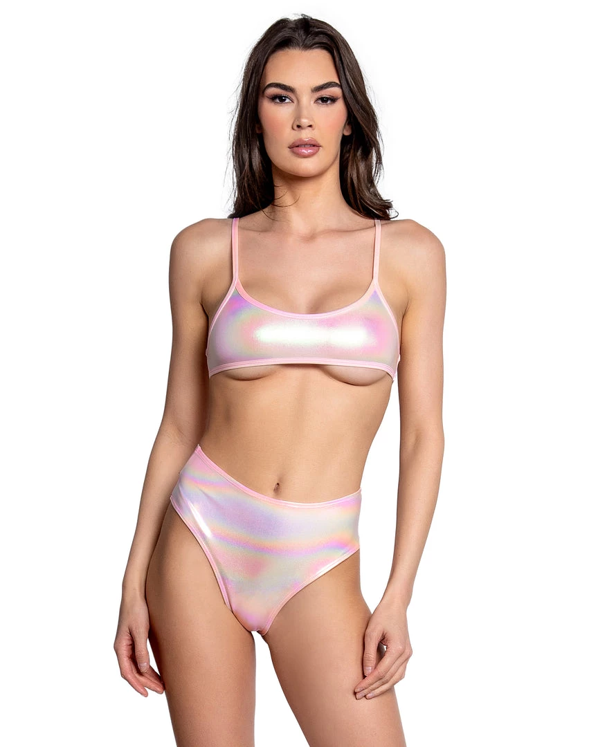 J. Valentine Baby Pink Holo High-Rise Thong 3 J. Valentine Baby Pink Holo High-Rise Thong