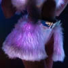 J. Valentine New White/Pink LED White Fur Belted Skirt