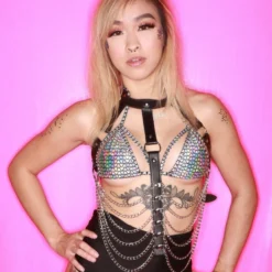 AE Black Dominate Me Chain Top