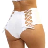 Shark White Lace Back High Waist Bottoms Womens