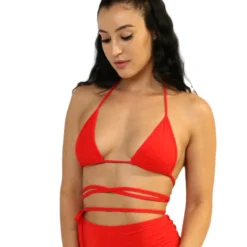 Shark Womens Red Rave Bikini Wrap Top