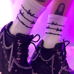 AE Do Not Enter Barbed Wire Socks Womens
