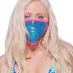 Neva Nude Holographic Oil Slick UV Pink Face Mask Accessories