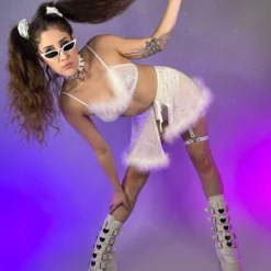 OhYes Fashion Bubble-icious Sheer Fur Skirt New