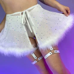 OhYes Fashion Bubble-icious Sheer Fur Skirt New