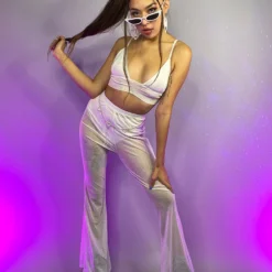 OhYes Fashion New Urban Nights Sparkle Mesh Flare Bottoms