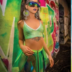 J. Valentine Holographic Pyramids Double Strap Tank Top