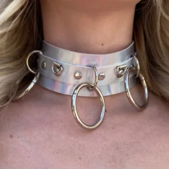 AE Lingerie Lead Me On Holographic Choker & Leash 2pc Set