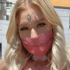 Accessories Neva Nude Stupid Love Mesh Jewel Face Mask