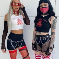 AE TY ENJOY Black Crop Top Womens