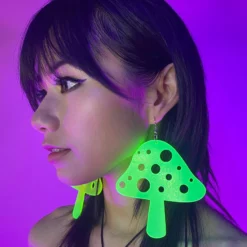 AE Trippin' On Mushrooms Neon Blacklight PVC Earrings 11 AE Trippin' On Mushrooms Neon Blacklight PVC Earrings
