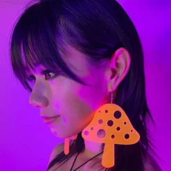 AE Trippin' On Mushrooms Neon Blacklight PVC Earrings 12 AE Trippin' On Mushrooms Neon Blacklight PVC Earrings