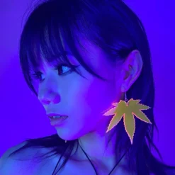 AE New Smoke Me Out Neon Blacklight PVC Earrings