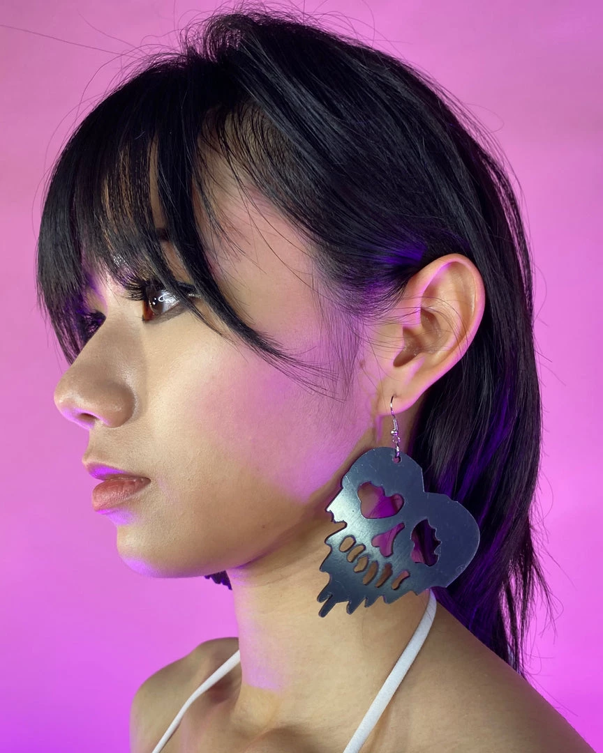 AE Melt My Mind Skull PVC Earrings Accessories 2 AE Melt My Mind Skull PVC Earrings Accessories