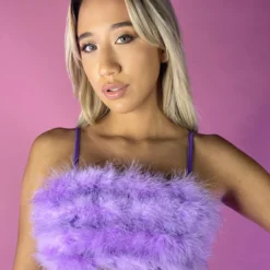 AE Feathered Princess Spaghetti Strap Crop Top New