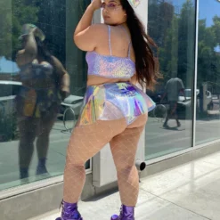 J. Valentine New Holographic PVC Pinwheel Skirt