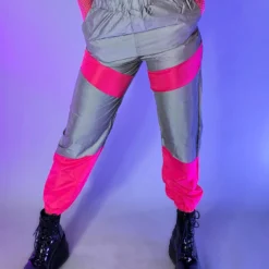 AE Pink Reflective Contrast Joggers