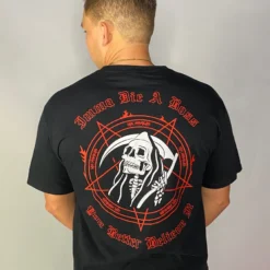 555stickers Mens Imma Die A Boss Red Skeleton T