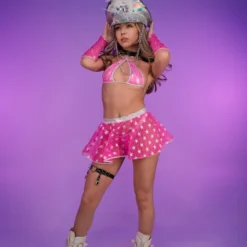 Roma Pink Cosmic Stardust Bikini Tie Top