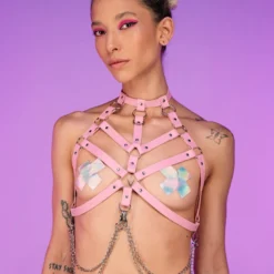 AE Baby In Pink Harness With Chains New