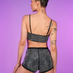 Hot And Delicious New Black Ice 2pc Rhinestone Set