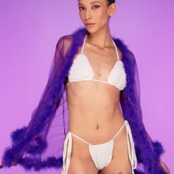 Be Wicked New So Xxtra Feather Trim Sheer Robe 17 Be Wicked New So Xxtra Feather Trim Sheer Robe