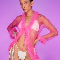 Be Wicked New So Xxtra Feather Trim Sheer Robe 21 Be Wicked New So Xxtra Feather Trim Sheer Robe