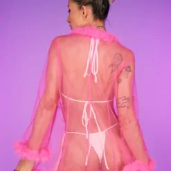 Be Wicked New So Xxtra Feather Trim Sheer Robe 23 Be Wicked New So Xxtra Feather Trim Sheer Robe