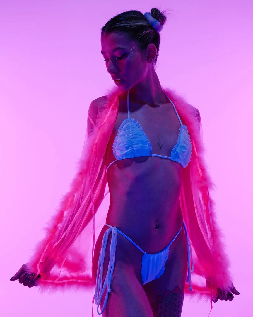 Be Wicked New So Xxtra Feather Trim Sheer Robe 12 Be Wicked New So Xxtra Feather Trim Sheer Robe