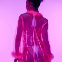 Be Wicked New So Xxtra Feather Trim Sheer Robe 25 Be Wicked New So Xxtra Feather Trim Sheer Robe