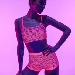 Hot And Delicious Pink Ice 2pc Rhinestone Set