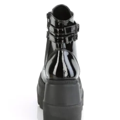 Pleasers Shoes Demonia Black Patent Stacked Platform Ankle Boots