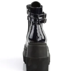 Pleasers Demonia Holographic Black Stacked Platform Ankle Boots Shoes