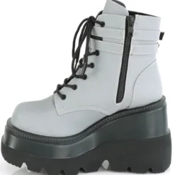 Pleasers Demonia Flash Reflective Stacked Platform Boots Shoes