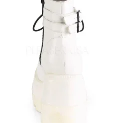Pleasers Demonia White Stacked Wedge Platform Ankle Boots Shoes