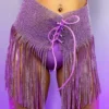 Hengda Lavender Fairytale Rhinestone Fringe Skirt