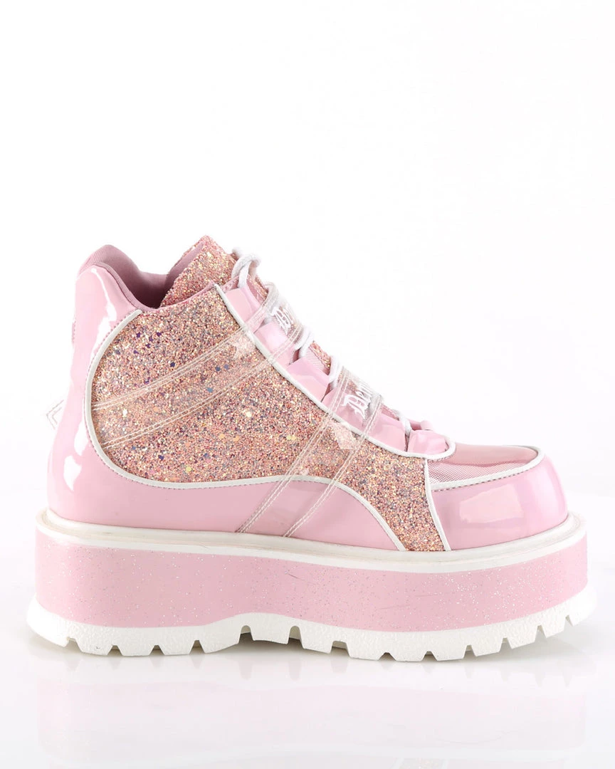Pleasers Demonia Slacker Holo Pink Ankle Boots Shoes 7 Pleasers Demonia Slacker Holo Pink Ankle Boots Shoes