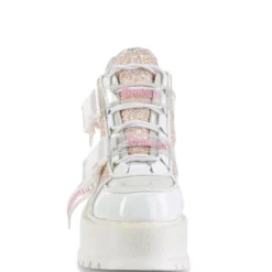 Pleasers Shoes Demonia Slacker White Holo Ankle Boots 10 Pleasers Shoes Demonia Slacker White Holo Ankle Boots