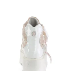 Pleasers Shoes Demonia Slacker White Holo Ankle Boots 12 Pleasers Shoes Demonia Slacker White Holo Ankle Boots