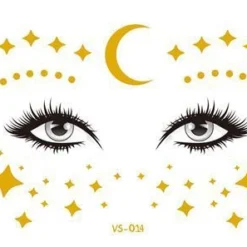 AE Womens Under The Moonlit Stars Gold Freckle Temporary Tattoo