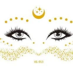 AE Crescent Moon Sparkles Gold Freckle Temporary Tattoo Womens