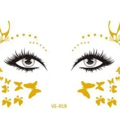 AE Butterfly Queen Gold Temporary Face Tattoo Womens