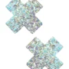 Neva Nude Silver Sequin Cross Pasties
