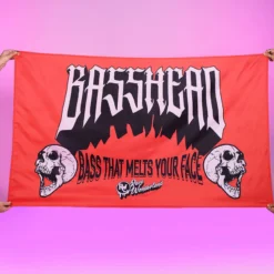 Jarmoo Basshead Bass That Melts Your Face Red 3x5 Ft Flag Accessories