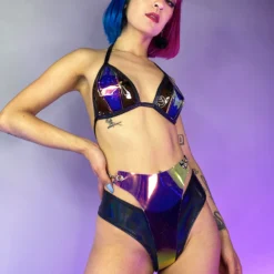 J. Valentine Cyber Prom PVC Vinyl Bra Top New