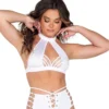 Roma White Candy Lane Halter Top