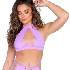 Roma Lavender Candy Lane Halter Top