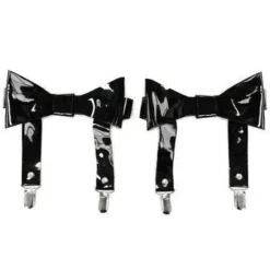 Daisy's Corsets New Black Patent Bow Leg Garters