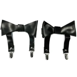 Daisy's Corsets Matte Black Bow Leg Garters New